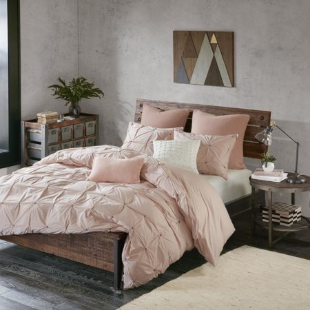 Masie 3 Piece Elastic Embroidered Cotton Comforter Set