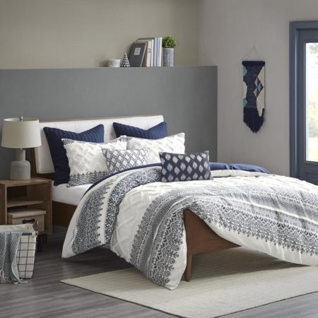Mila Cotton Printed Comforter Set with Chenille