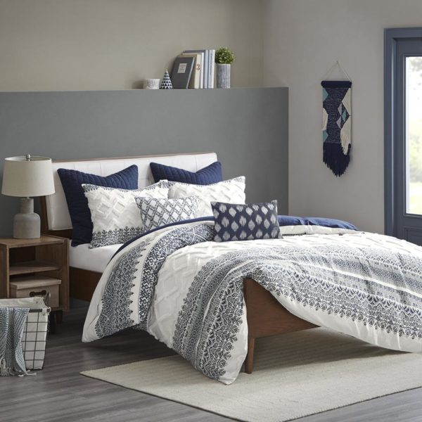 Mila Cotton Printed Comforter Set with Chenille