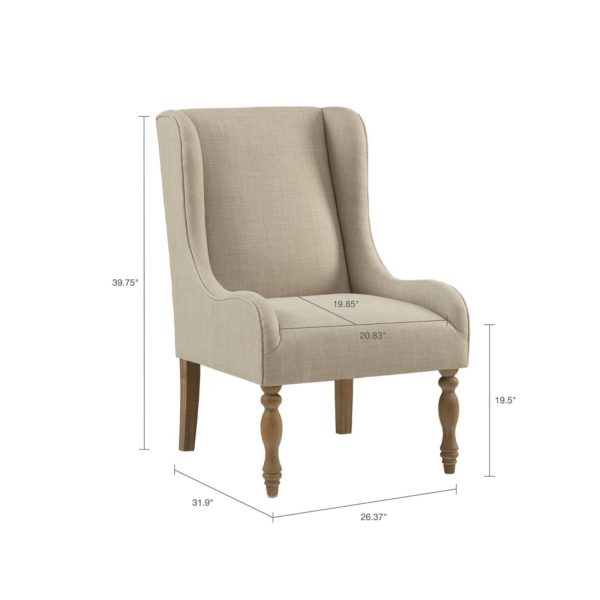 Gable Turned Leg Wing Chair - Image 6