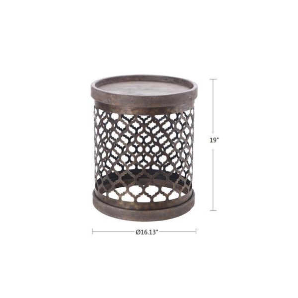 Cirque Reclaimed Quatrefoil Metal Drum - Image 2