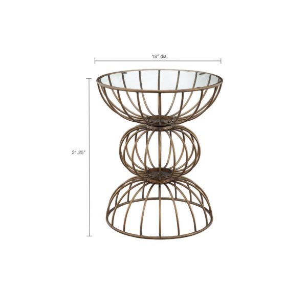 Wire Ball Table with Mirror Top - Image 2