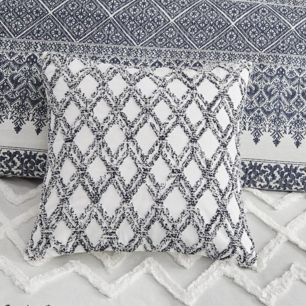 Riko Cotton Embroidered Square Pillow - Image 2
