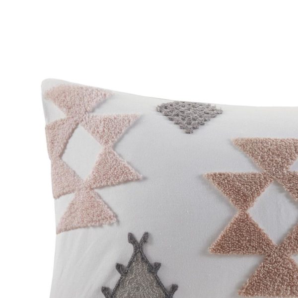 Zara Cotton Embroidered Oblong Pillow - Image 3