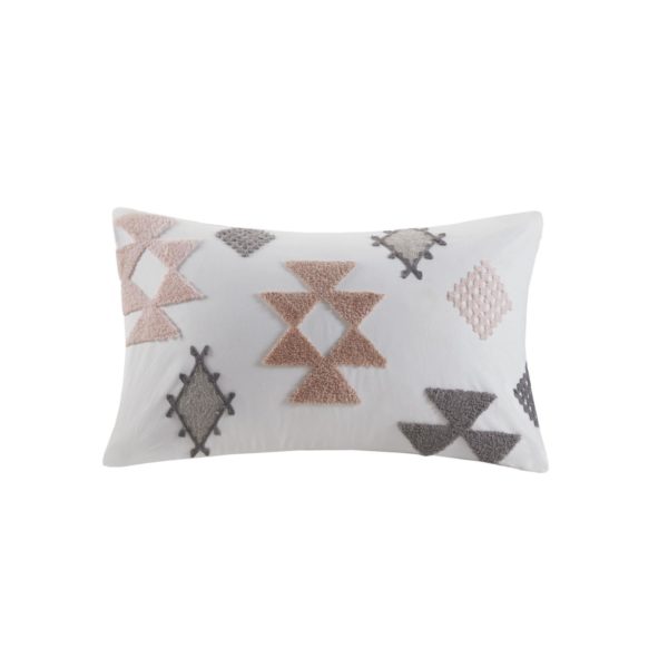 Zara Cotton Embroidered Oblong Pillow - Image 4