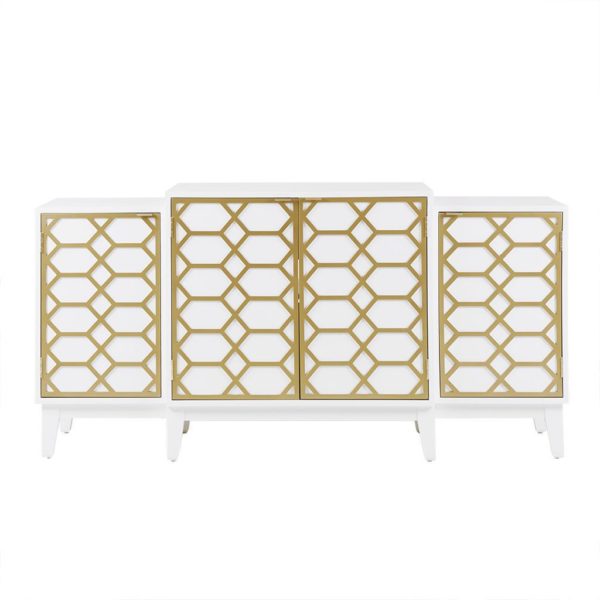 Maria Dining Buffet Server Gold Lattice Design Kitchen Storage Cabinet - Image 2