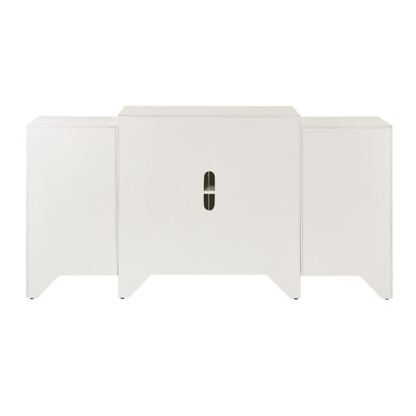 Verona Dining Buffet Server Quaterfoil Design Kitchen Storage Cabinet with Mirrored Doors - Image 6