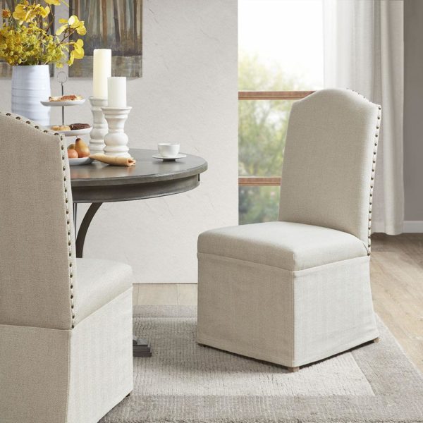 Foster Set of 2 High Back Dining Chairs with Skirts