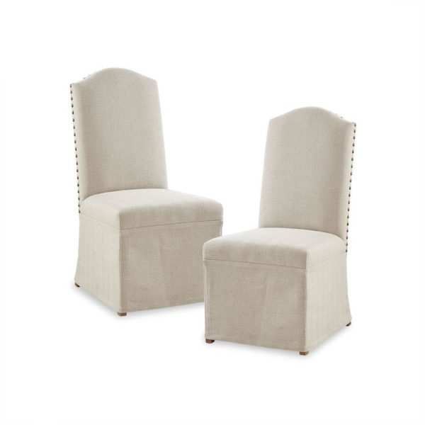 Foster Set of 2 High Back Dining Chairs with Skirts - Image 2