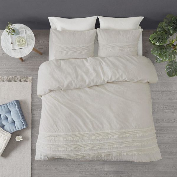 Amaya 3 Piece Cotton Seersucker Duvet Cover Set