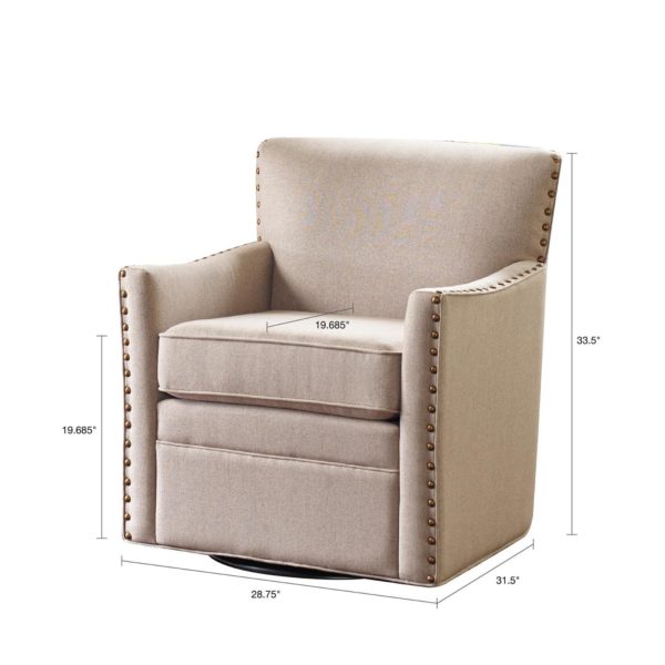 Devrim Herringbone Texture Swivel Chair - Image 2