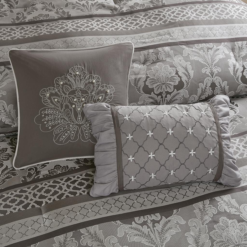 Bellagio 7 Piece Jacquard Comforter Set Brown Interiors