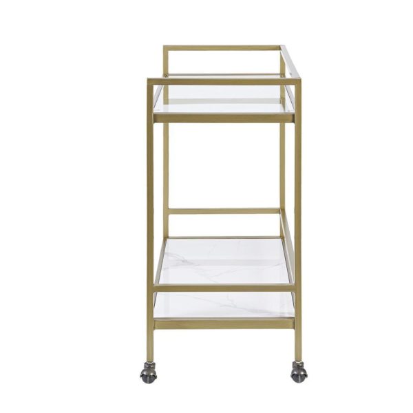 Lionel Two Tier Bar Cart on Wheels - Image 4