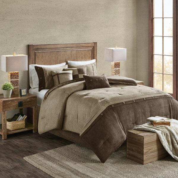 Boone 7 Piece Faux Suede Comforter Set - Image 4