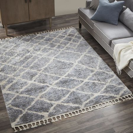 Bolton Vigo Moroccan Shag 8x10 Gray/Cream Area Rug