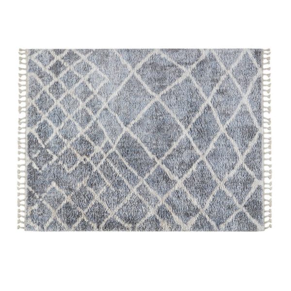 Bolton Vigo Moroccan Shag 5x7 Gray/Cream Area Rug - Image 2