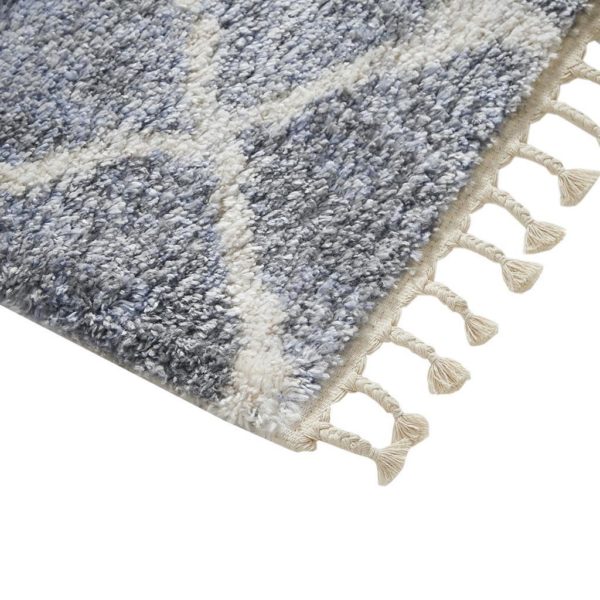 Bolton Vigo Moroccan Shag 5x7 Gray/Cream Area Rug - Image 3