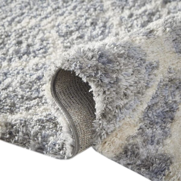 Bolton Vigo Moroccan Shag 5x7 Gray/Cream Area Rug - Image 4