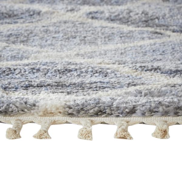 Bolton Vigo Moroccan Shag 5x7 Gray/Cream Area Rug - Image 5