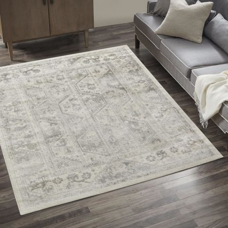 Dakota Vienna Tiled Border 8x10 Beige/Cream Area Rug