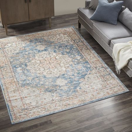 Lexington Pegasus Medallion Border 8x10 Cream/Blue/Terra Area Rug