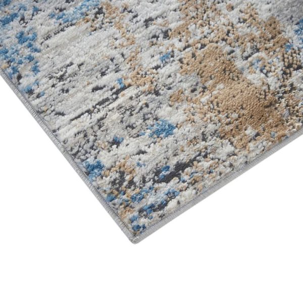 Newport Pegasus Abstract 8x10 Cream/Blue Area Rug - Image 3