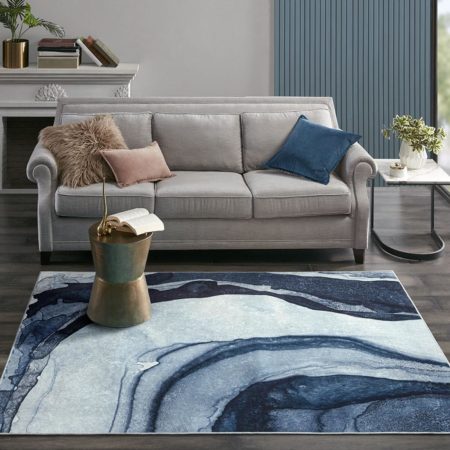 Watercolor Printed Shiny Area Rug