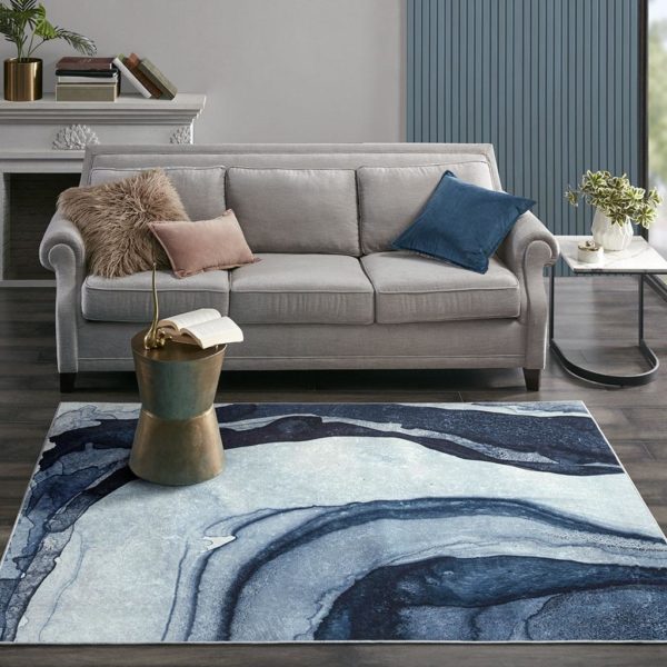 Watercolor Printed Shiny Area Rug