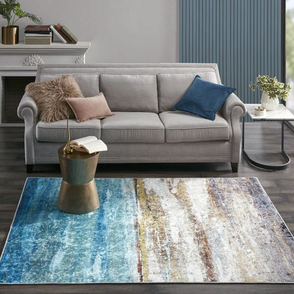 Waterscape Printed Shiny Area Rug