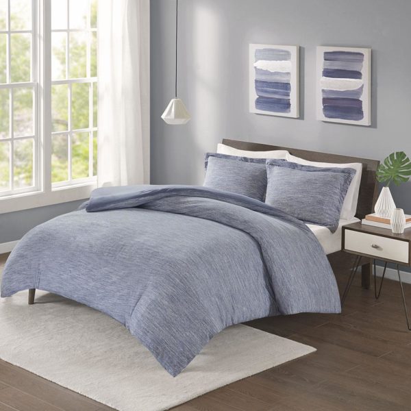 Space Dyed Melange Cotton Jersey Knit Comforter Set