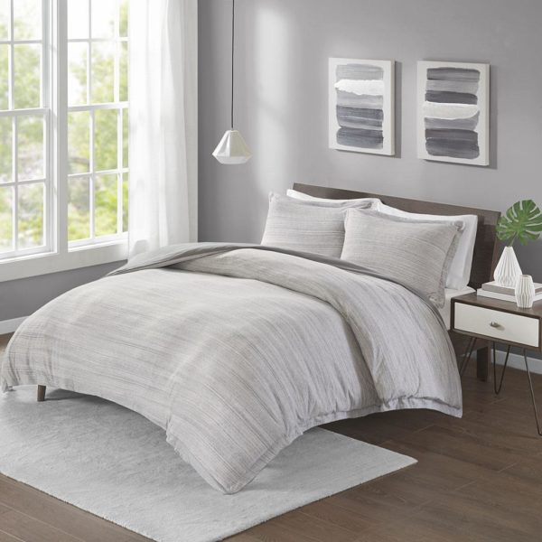 Space Dyed Melange Cotton Jersey Knit Duvet Cover Set - Image 2