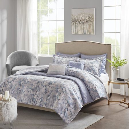 Erica 8 Piece Printed Seersucker Comforter and Coverlet Set Collection