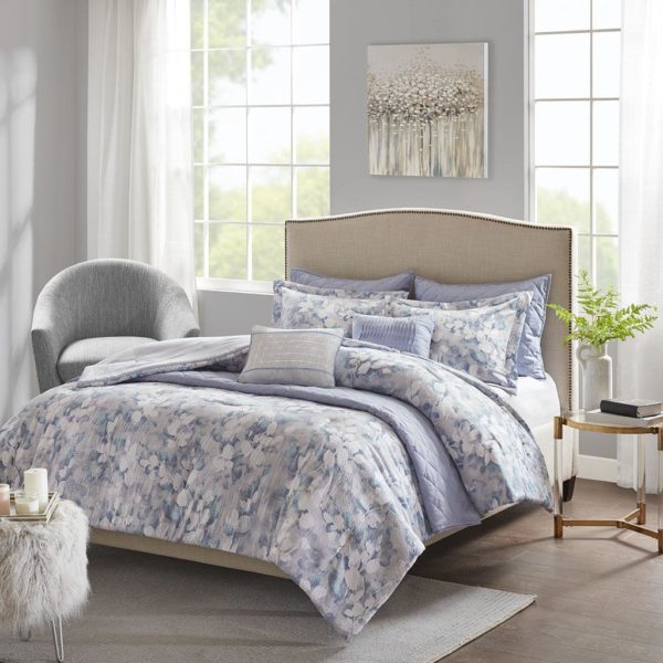 Erica 8 Piece Printed Seersucker Comforter and Coverlet Set Collection