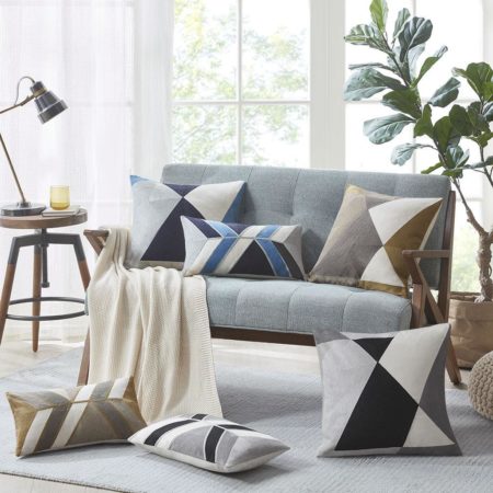Aero Embroidered Abstract Square Pillow
