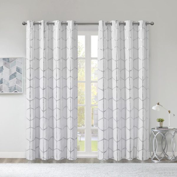 Raina Total Blackout Metallic Print Grommet Top Curtain Panel - Image 5