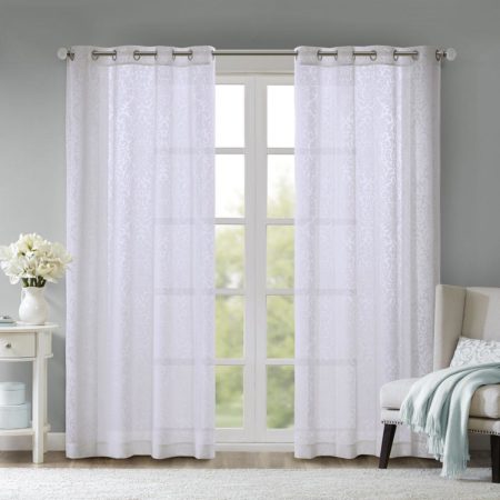 Edwin Damask Burnout Sheer Grommet Window Curtain