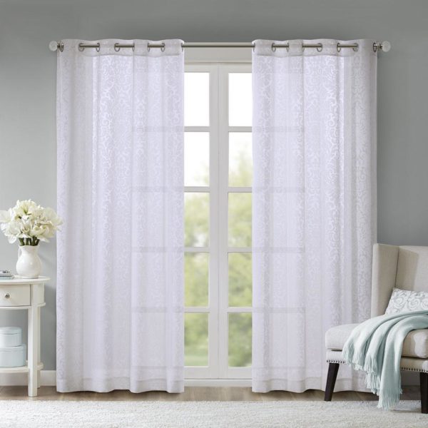 Edwin Damask Burnout Sheer Grommet Window Curtain