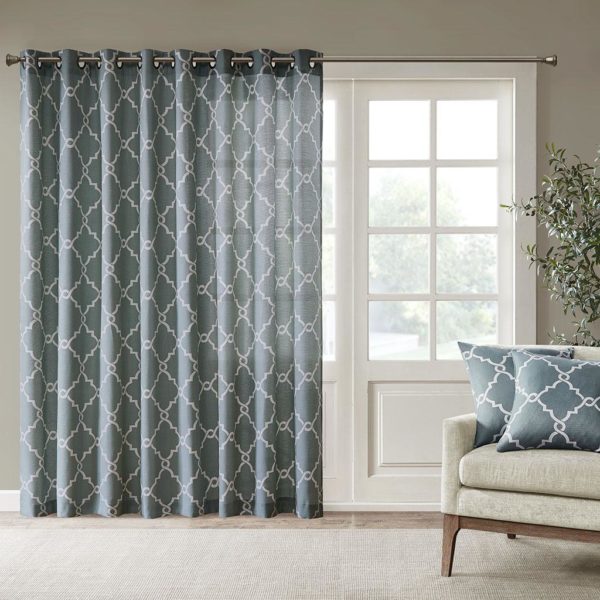 Saratoga Fretwork Print Patio Window Curtain - Image 4