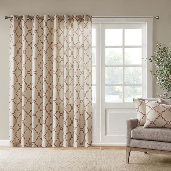 Saratoga Fretwork Print Patio Window Curtain - Image 5