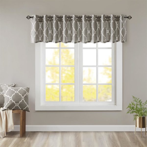 Saratoga Fretwork Print Grommet Top Window Valance