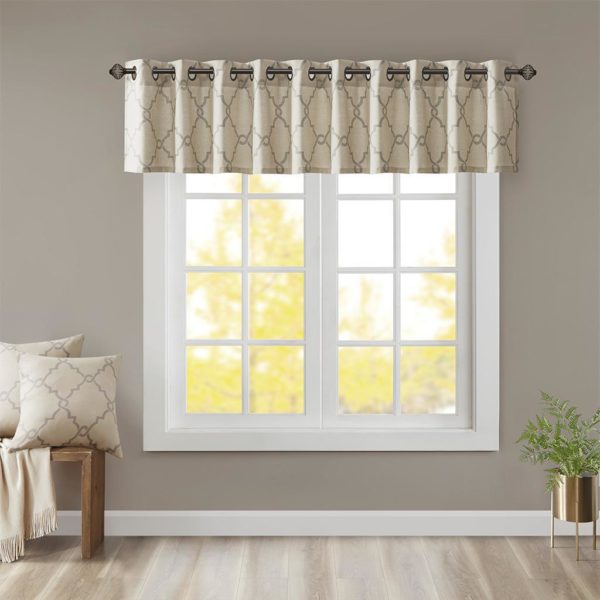 Saratoga Fretwork Print Grommet Top Window Valance - Image 2