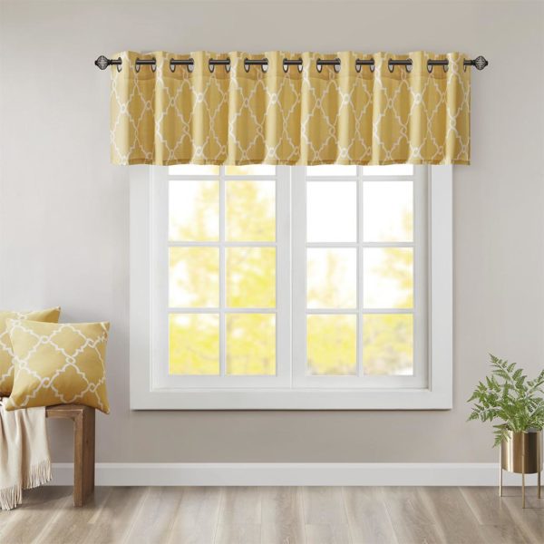 Saratoga Fretwork Print Grommet Top Window Valance - Image 3