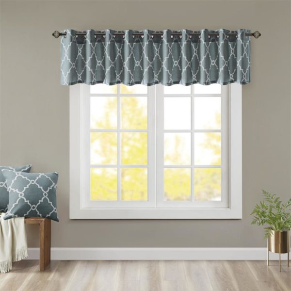 Saratoga Fretwork Print Grommet Top Window Valance - Image 4