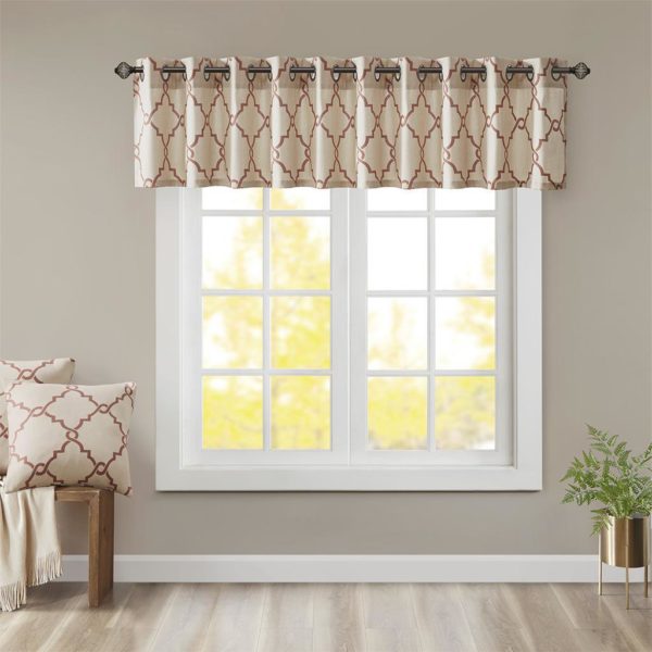 Saratoga Fretwork Print Grommet Top Window Valance - Image 5