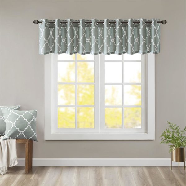 Saratoga Fretwork Print Grommet Top Window Valance - Image 7