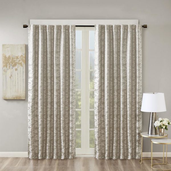 Cassius Marble Jacquard Total Blackout Rod Pocket/Back Tab Curtain Panel - Image 2