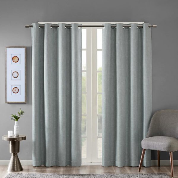 Maya Printed Heathered Blackout Grommet Top Curtain Panel - Image 3