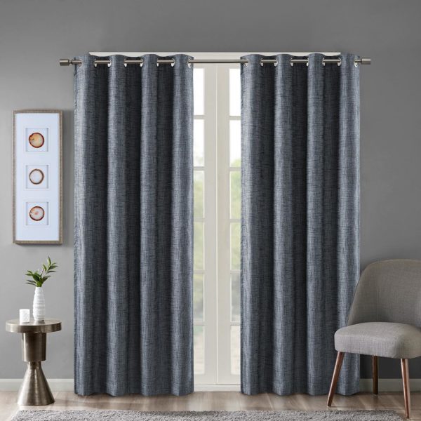 Maya Printed Heathered Blackout Grommet Top Curtain Panel - Image 4