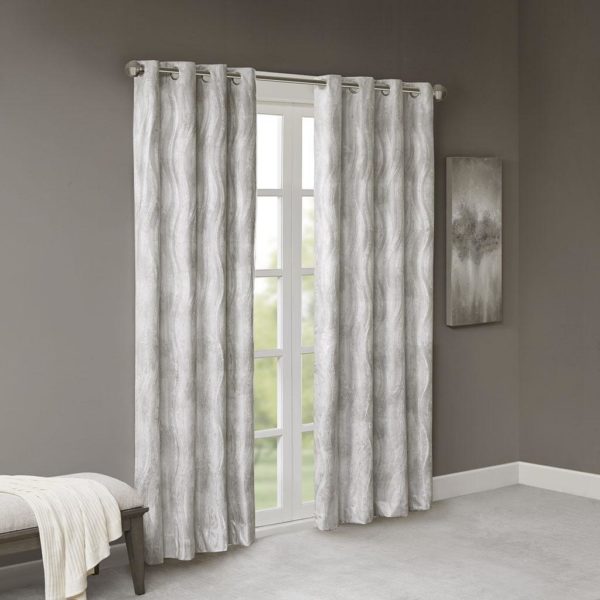 Victorio Printed Jacquard Grommet Top Total Blackout Curtain - Image 2