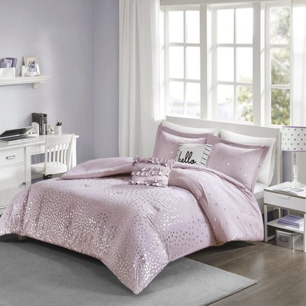 Zoey Metallic Triangle Print Comforter Set - Image 3
